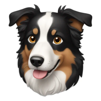 Dog, face, border collie, short hair, back and White, Big mole on snout sticker
