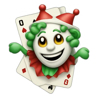 The jester comes out of a playing card sticker
