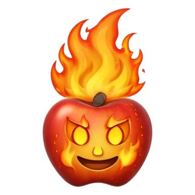 apple style emoji of a burning street with flames sticker