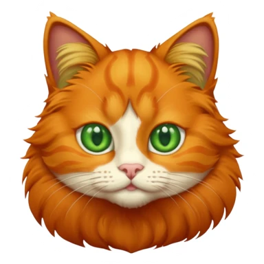 orange cat with green eyes sticker