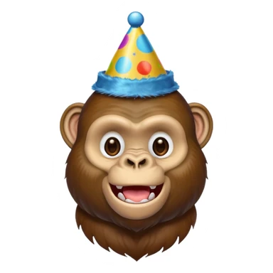 A gorilla with 2 arms an party hat  sticker