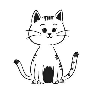 Simple cat sketch with pointy ears sticker