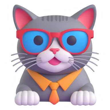 Cat wearing sunglasses sticker