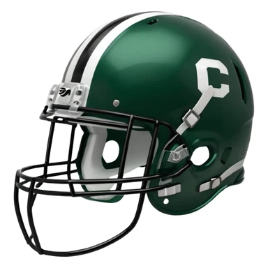 College football player helmet in dark green color  sticker