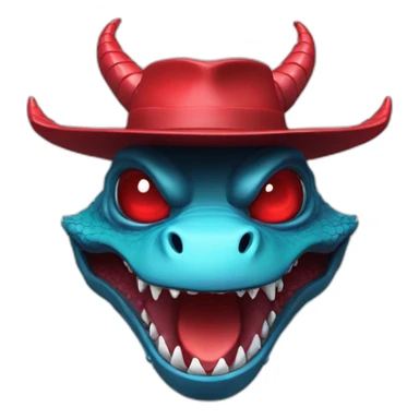 crazy-funny-cyberpunk-red-dragon-head-with-beautiful-smile-wearing-and-hat sticker