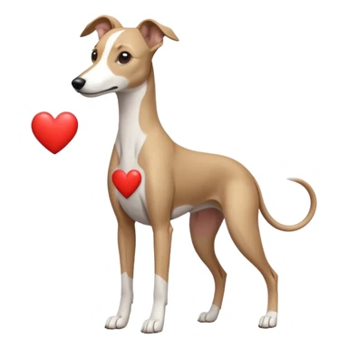 dog whippet hearts sticker