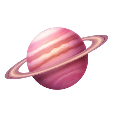 Pink planet with similar features of Jupiter, realistic with no face, theme of love sticker