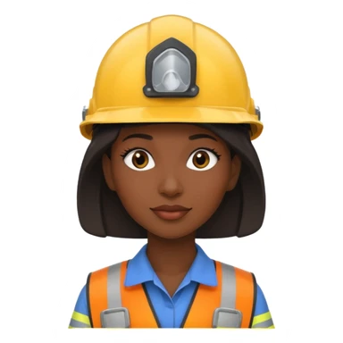 black woman wearing safety helmets sticker