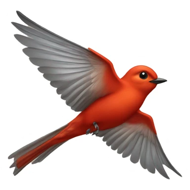 red male flycatcher bird flying sticker