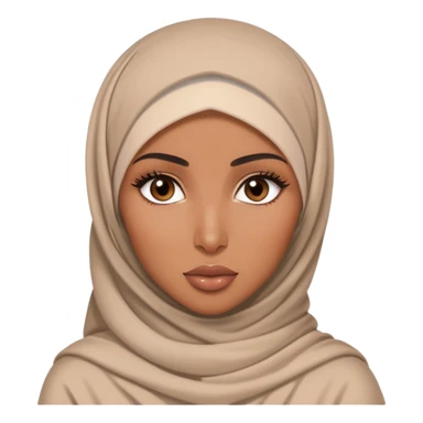 Pretty brown skin tone girl with Kim kanashain look and kinda long lashes hijab girl sticker