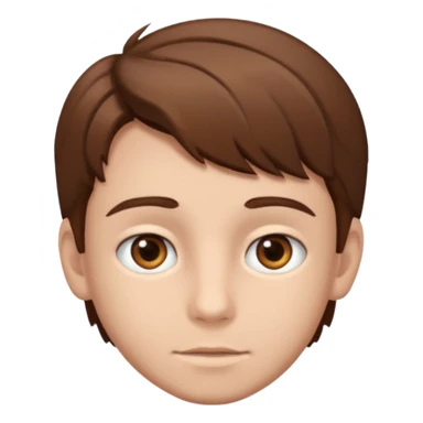 a boy with brown hair and brown eyes sticker