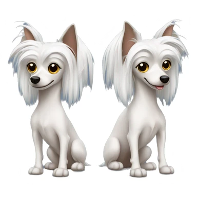 Chinese crested dog learning Japanese  sticker