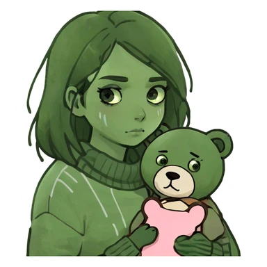 Heartbroken crying girl  sticker