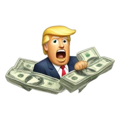 donald trump contando dinero sticker