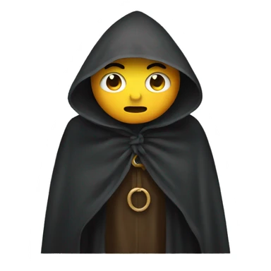 mysterious emoji wearing a cloak sticker