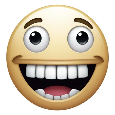 goofy smiley with big teeth sticker