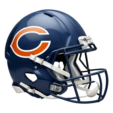 Navy blue football helmet with Chicago Bears logo sticker