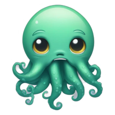 cute kraken cute face crying  sticker