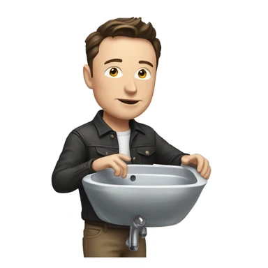 elon musk holding a sink sticker