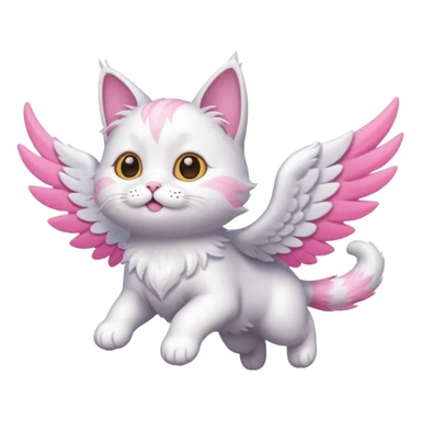 flying cat in the sky sticker