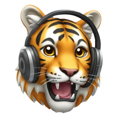 Tiger headphones talking sticker