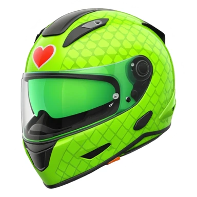 ate a Florecent green heart emoji as the same patterns as Lando Norris's helmet sticker