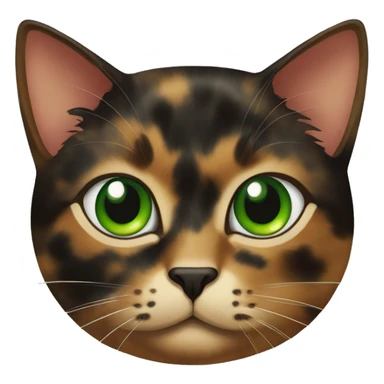 tortoiseshell cat with one green one brown eye sticker