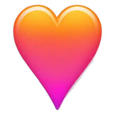 orange and pink gradient tall skinny heart sticker