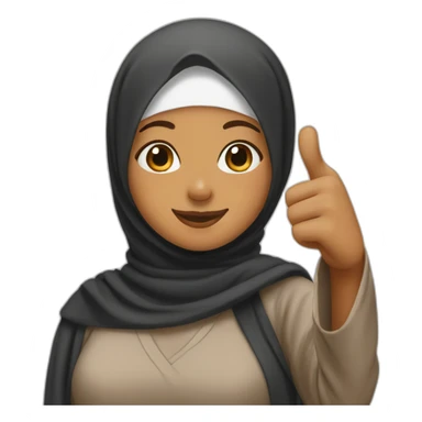 hijab brown thumbs up sticker