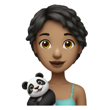 girl with panda sticker