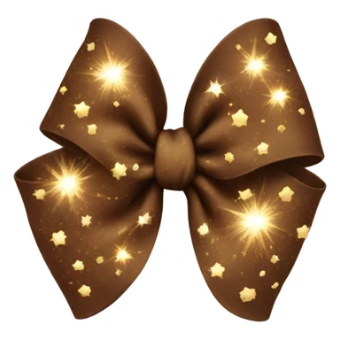 Brown bow with sparkles sticker