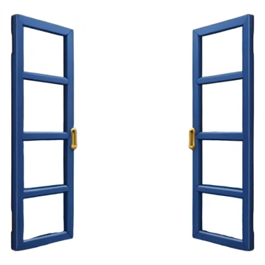 A navy window sticker