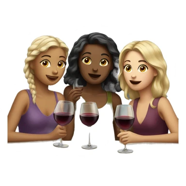 three Girls drinking wine sticker