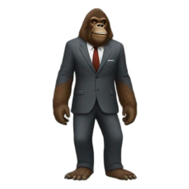 Bigfoot wearing a suit sticker