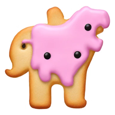 Pink frosted animal cracker sticker