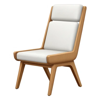 modern white chair with wood sticker