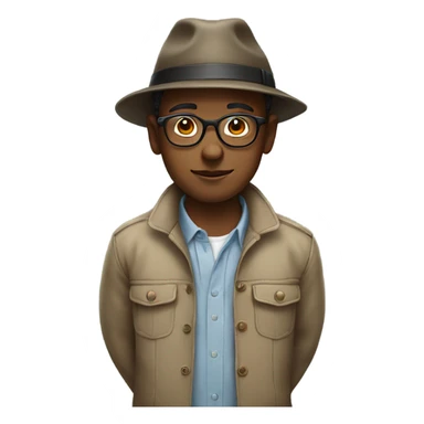 boy in hat with glasses sticker
