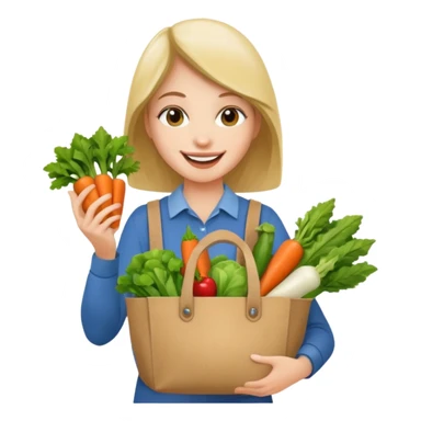 Shopper with veggie tote sticker