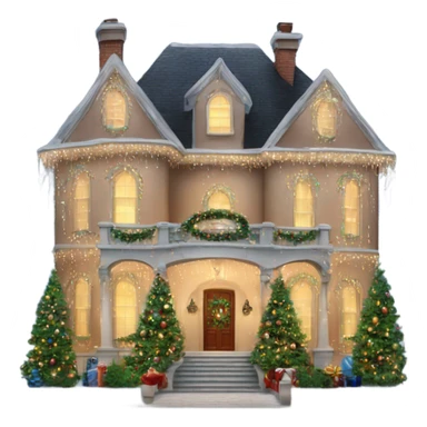 very large mansion decorated with fancy Christmas lights and lots of Fancy decorations sticker