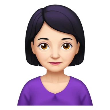 Bir baş örtülü mor kıyafetli siyah saçlı büyükanne sticker