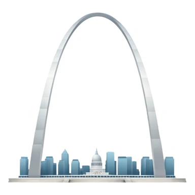 Create The gateway arch emoji to copy paste in a text sticker