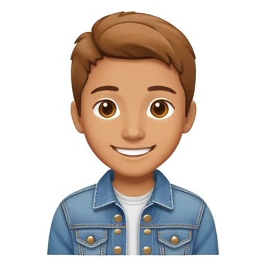 smiling portrait in denim jacket sticker