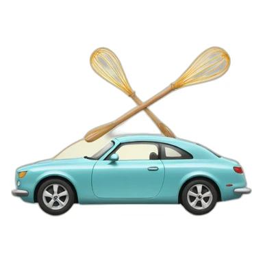 Car with a whisk sticker