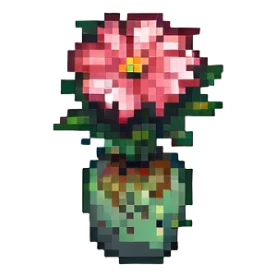 tiny pixel art flower, extremely simple, no extra details sticker