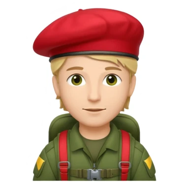 parachutiste militaire avec un béret rouge sur la tête  sticker