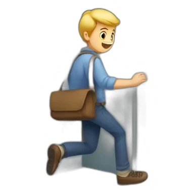 a tom knocking on the door in hurry to get inside  sticker