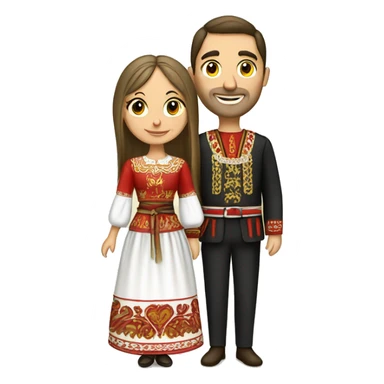 Serbian couple in traditionnal serbian attire sticker