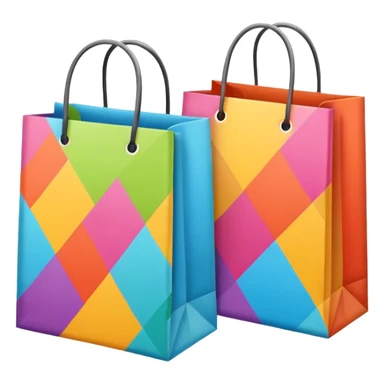 two shopping bags colors sticker