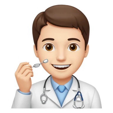 dentist, examining tooth, friendly sticker