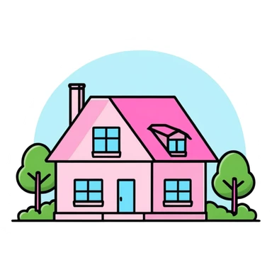Pink home sticker